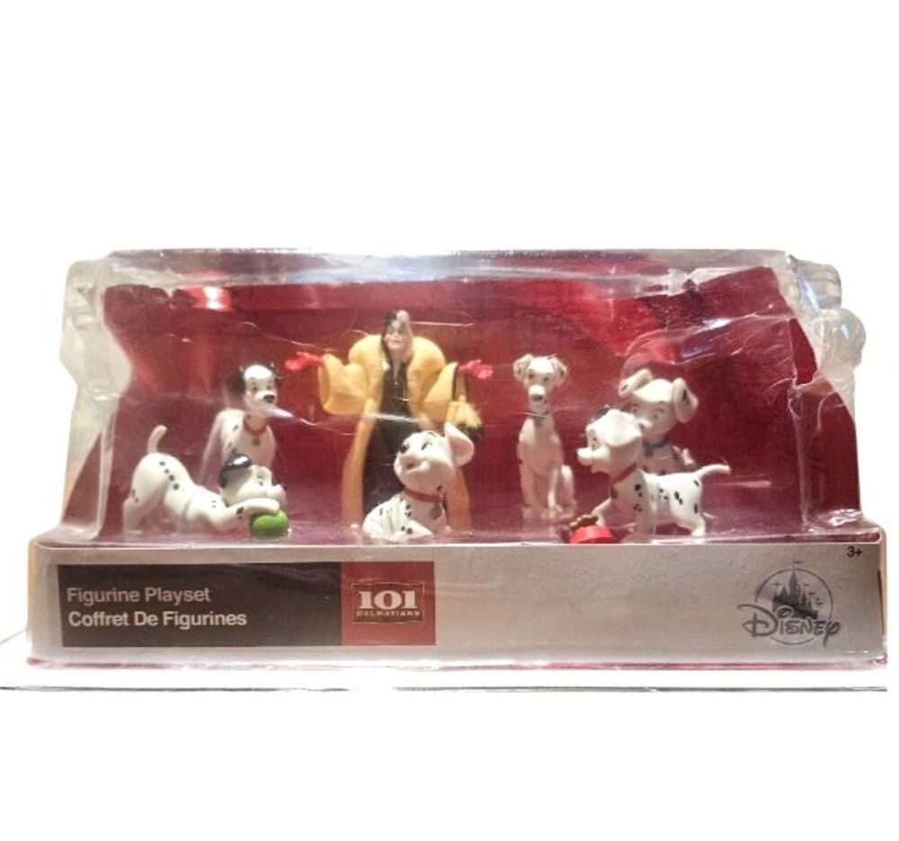 Disney 101 Dalmatians Figure Playset 7pc Cruella Pongo Perdita New